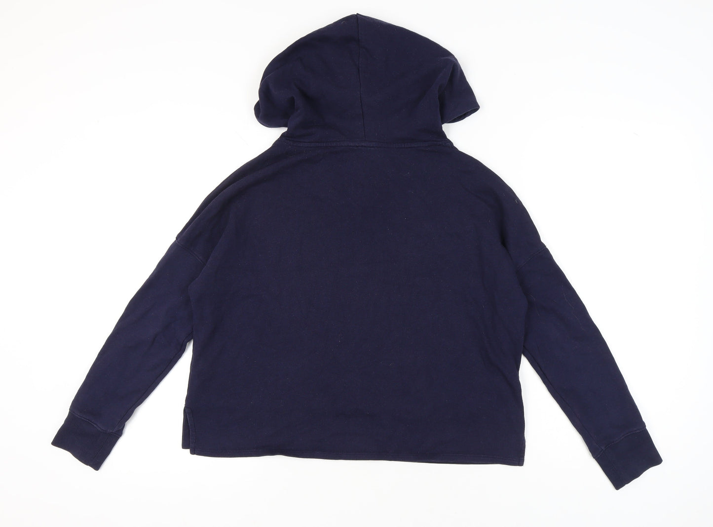 GAP Womens Navy Blue Hoodie Small Pullover Logo Cotton Blend