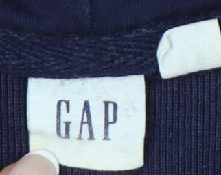 GAP Womens Navy Blue Hoodie Small Pullover Logo Cotton Blend