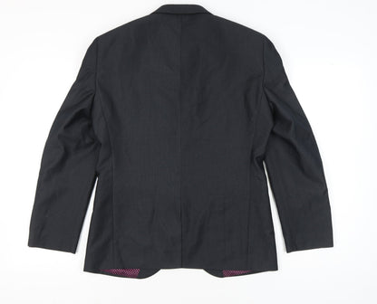 Next Men's Grey Suit Jacket 38S Short Single Breasted Notch Lapel