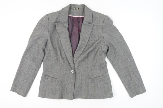 Klass Women’s Grey Polka Dot Size 14 Tailored Blazer Jacket