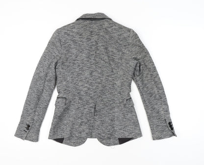 Zara Women Grey Tailored Single-Breasted Blazer Jacket Size S