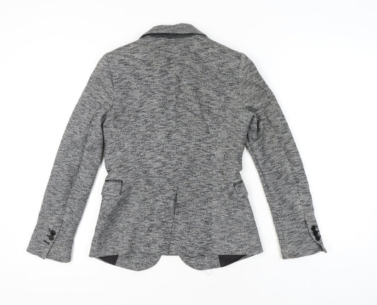 Zara Women Grey Tailored Single-Breasted Blazer Jacket Size S