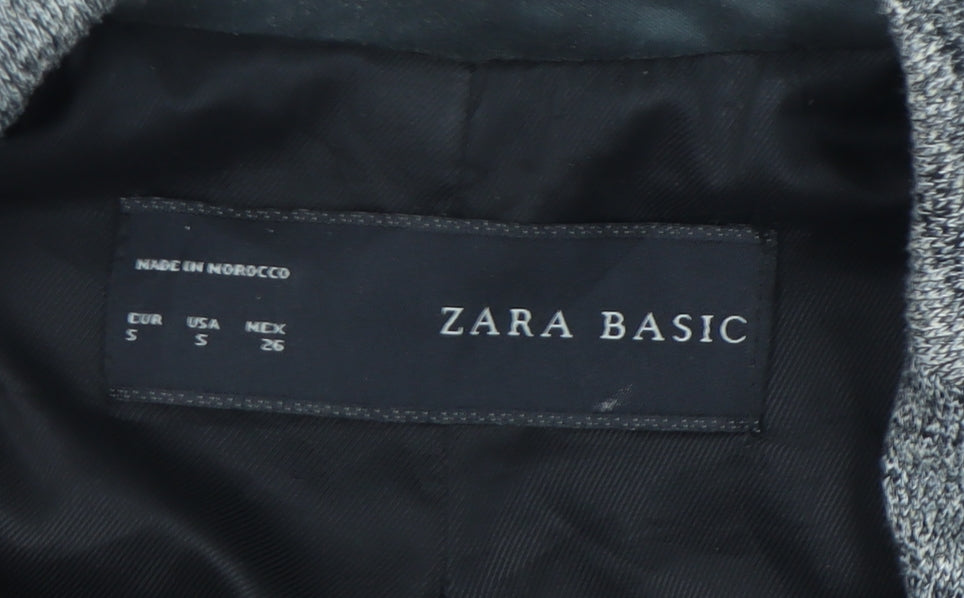 Zara Women Grey Tailored Single-Breasted Blazer Jacket Size S