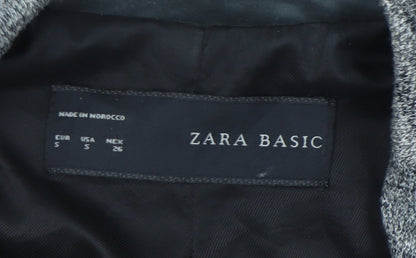 Zara Women Grey Tailored Single-Breasted Blazer Jacket Size S