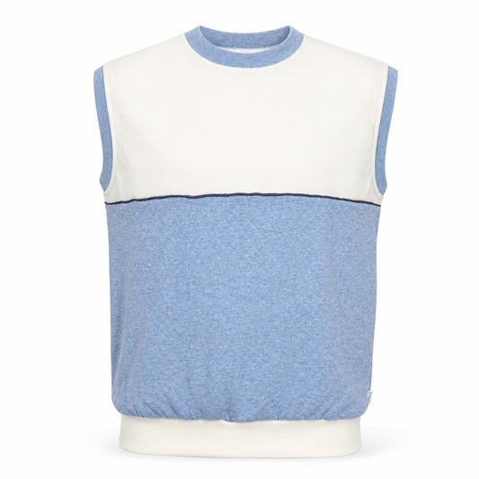 Rodeo Men's Blue White Sleeveless Knit Vest Jumper Size L 42in Chest