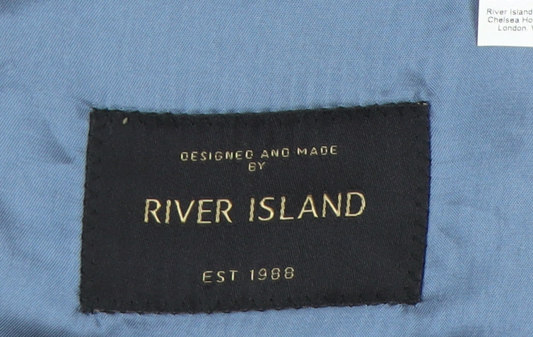 Mens UK Size 42 River Island Regular Grey Suit Jacket