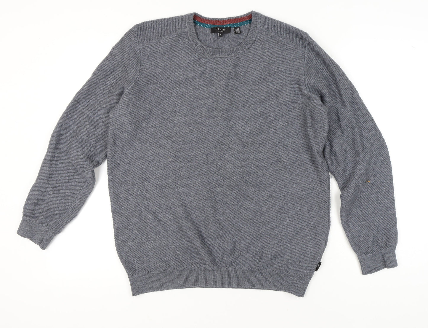 Ted Baker Men’s Grey Cotton Blend Crew Neck Jumper Size L