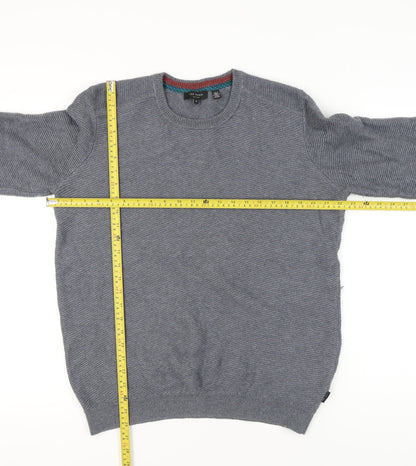 Ted Baker Men’s Grey Cotton Blend Crew Neck Jumper Size L