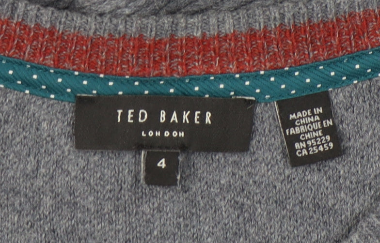 Ted Baker Men’s Grey Cotton Blend Crew Neck Jumper Size L