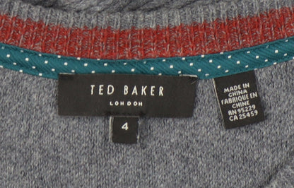 Ted Baker Men’s Grey Cotton Blend Crew Neck Jumper Size L