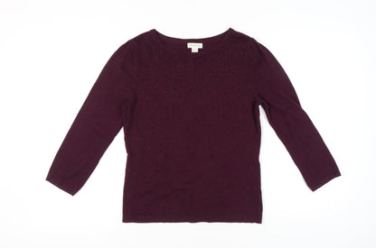 Womens UK Size 12 Monsoon Purple Pullover Jumper