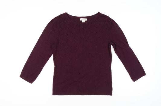 Womens UK Size 12 Monsoon Purple Pullover Jumper