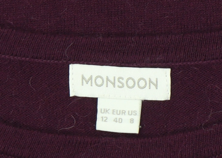 Womens UK Size 12 Monsoon Purple Pullover Jumper