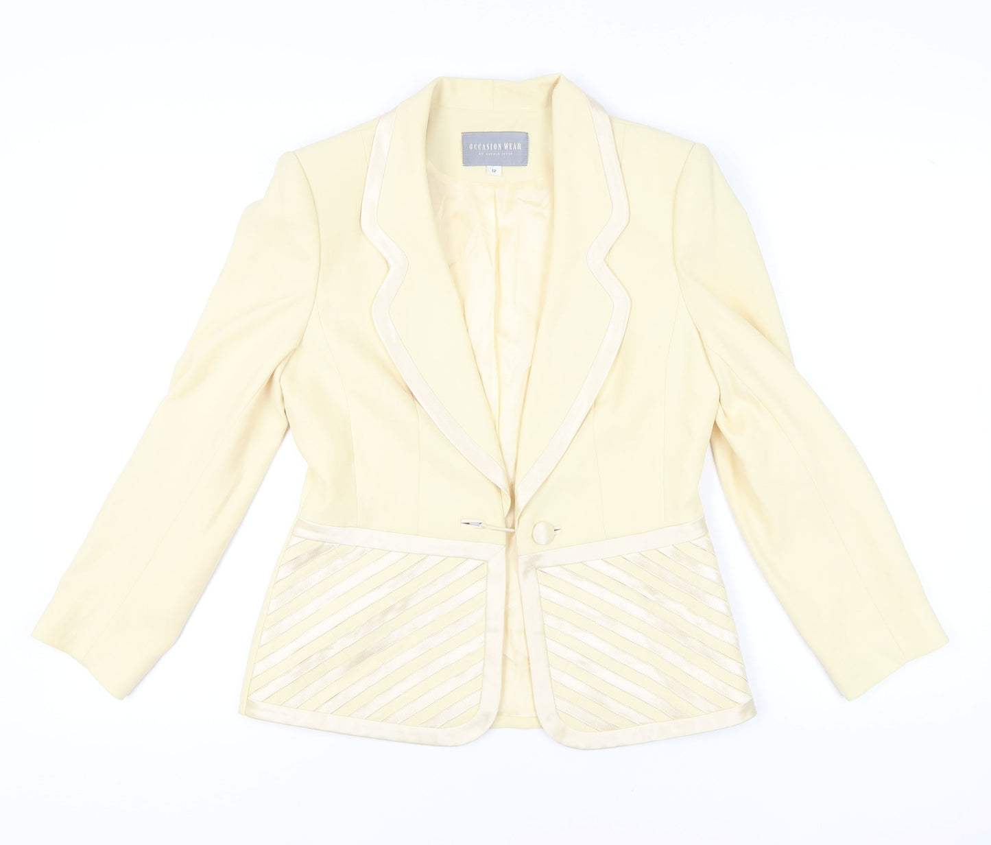 Ronald Joyce Occasion Wear Women's Ivory Blazer Jacket Size 12