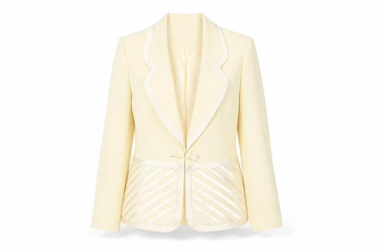 Ronald Joyce Occasion Wear Women's Ivory Blazer Jacket Size 12