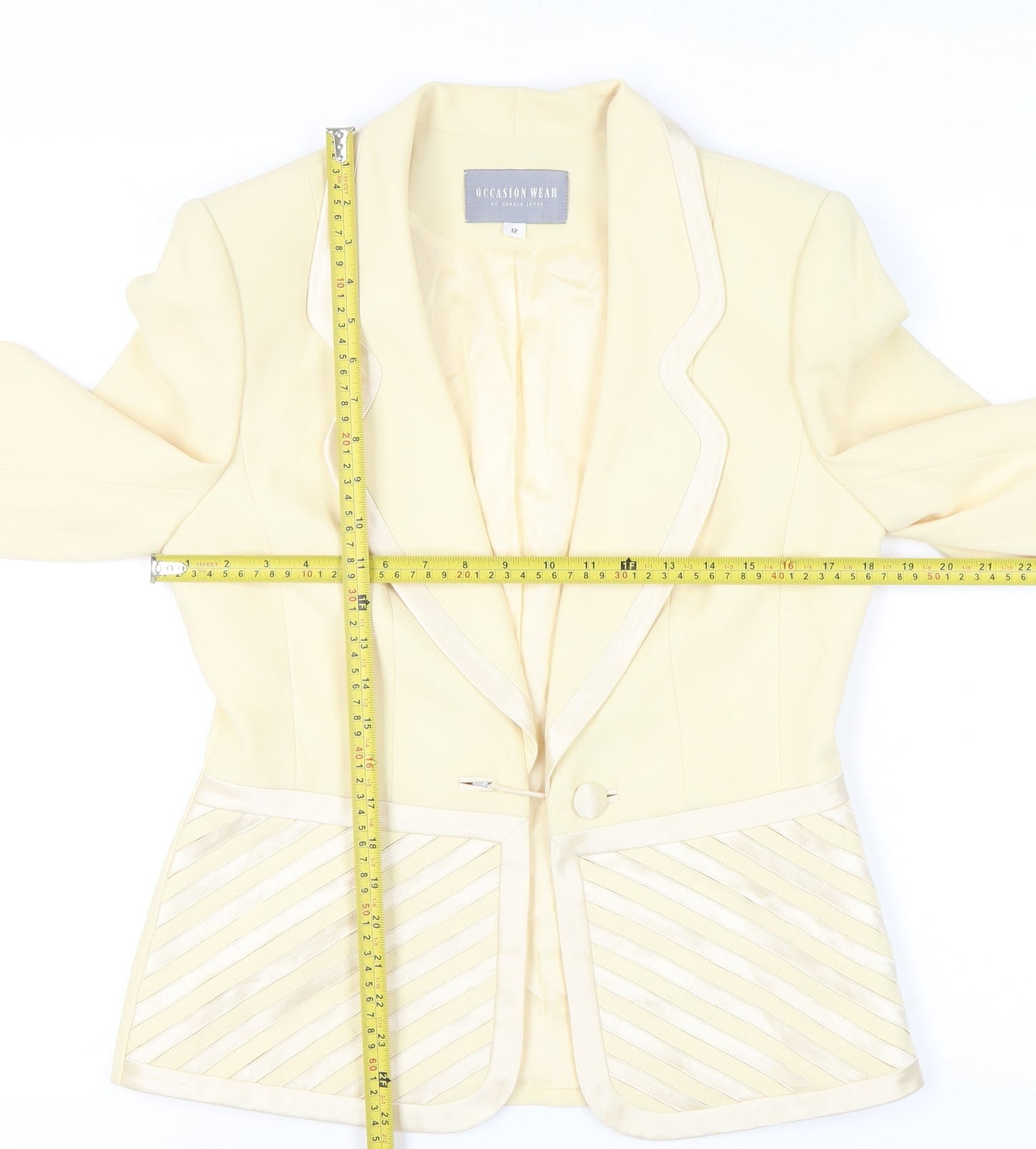 Ronald Joyce Occasion Wear Women's Ivory Blazer Jacket Size 12
