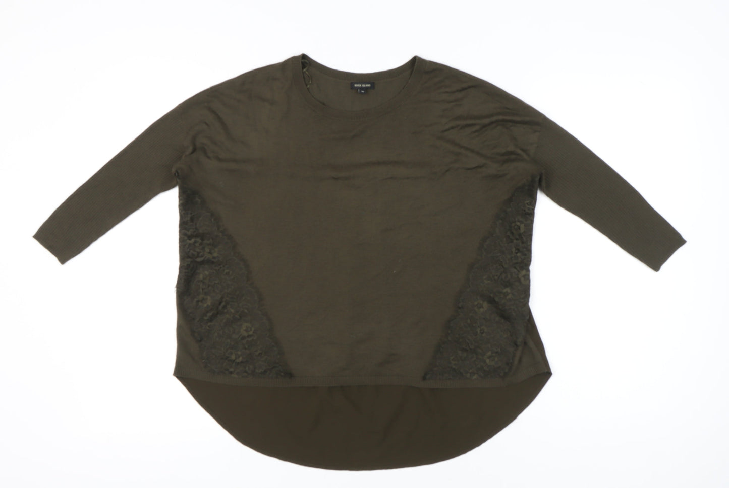 Womens UK Size 10 River Island Green Tunic Blouse