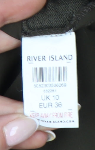 Womens UK Size 10 River Island Green Tunic Blouse