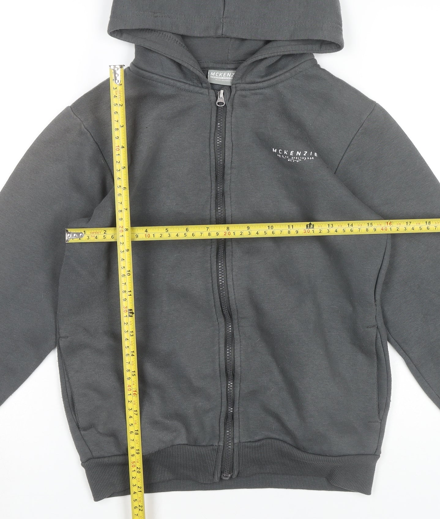 McKenzie Boys Grey Full Zip Hoodie 13-14 Years Sports Casual