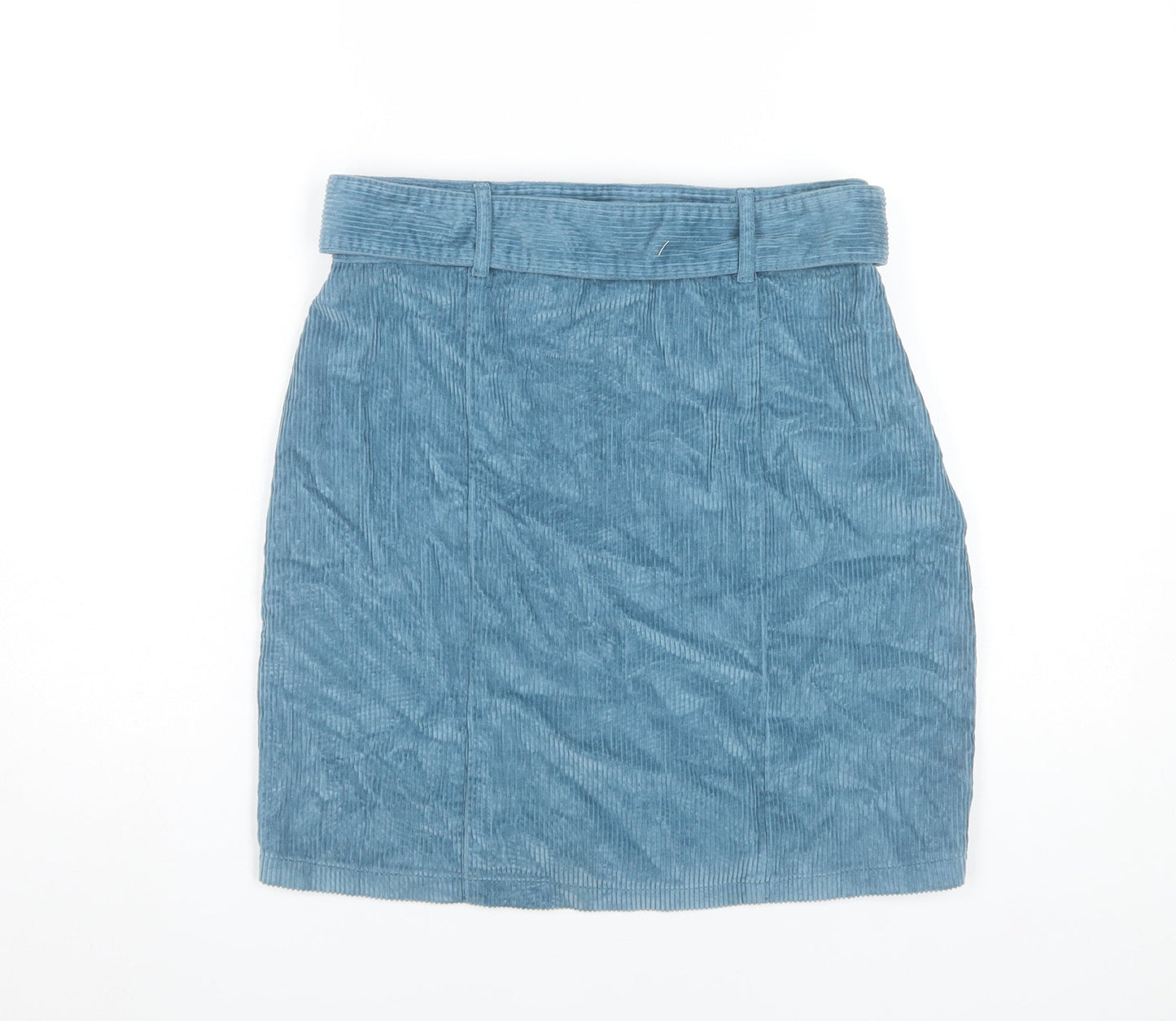 Dorothy Perkins Women’s Blue Cotton Corduroy Skirt UK 10 High Rise