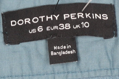 Dorothy Perkins Women’s Blue Cotton Corduroy Skirt UK 10 High Rise