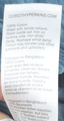 Dorothy Perkins Women’s Blue Cotton Corduroy Skirt UK 10 High Rise