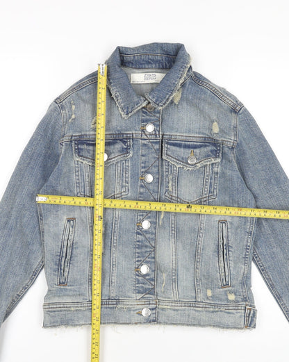 Womens UK Size 8 Zara Blue Basic Jacket