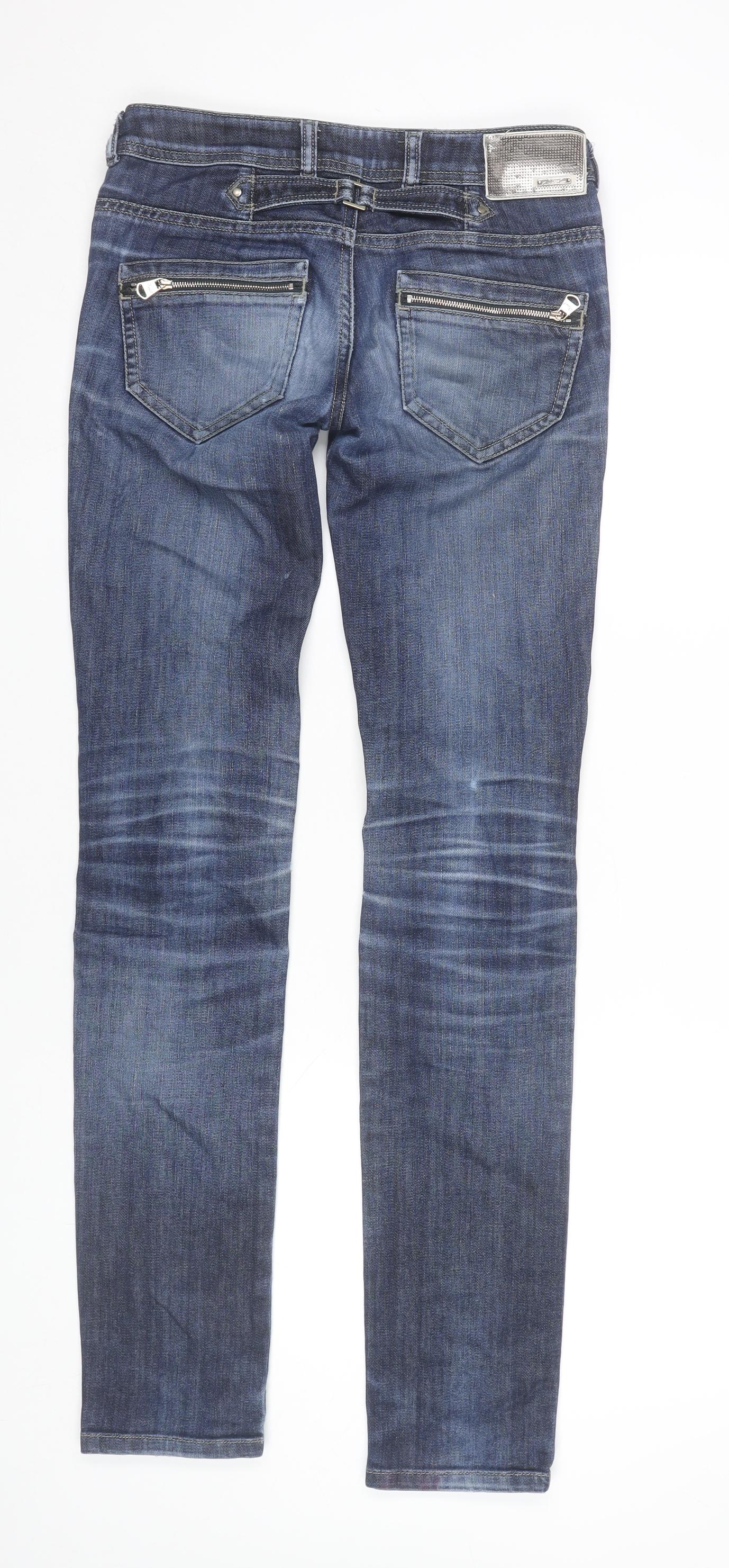 Diesel Women Blue Skinny Slim Mid-Rise Distressed Jeans Size 25