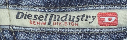 Diesel Women Blue Skinny Slim Mid-Rise Distressed Jeans Size 25