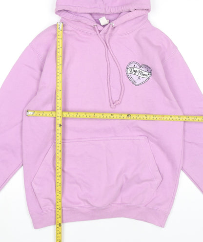 JustHoods Women’s Pink Pullover Hoodie S Dog Mama Embroidered Logo