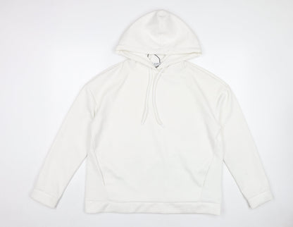 Stradivarius Women’s White Hoodie Pullover Size L Polyester Blend