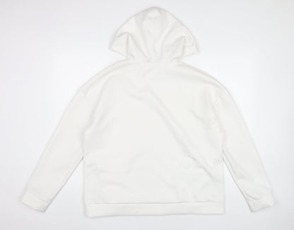 Stradivarius Women’s White Hoodie Pullover Size L Polyester Blend