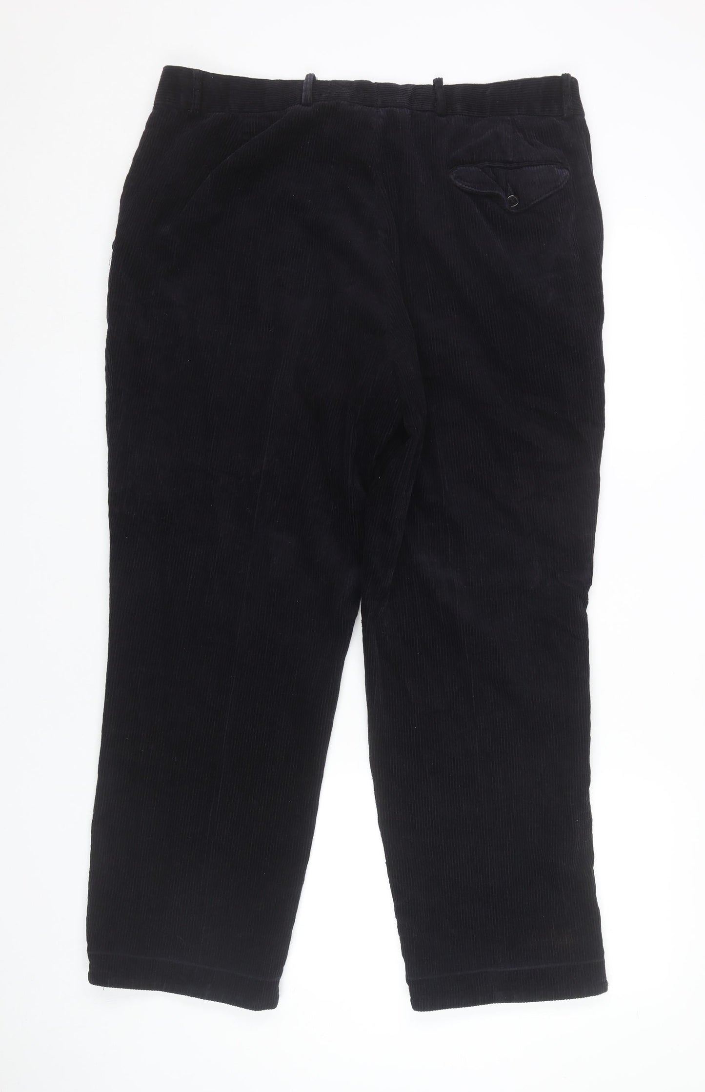 Premier Man Mens Black Corduroy Trousers XS 38in Waist Straight Leg