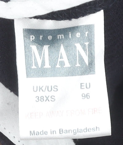 Premier Man Mens Black Corduroy Trousers XS 38in Waist Straight Leg