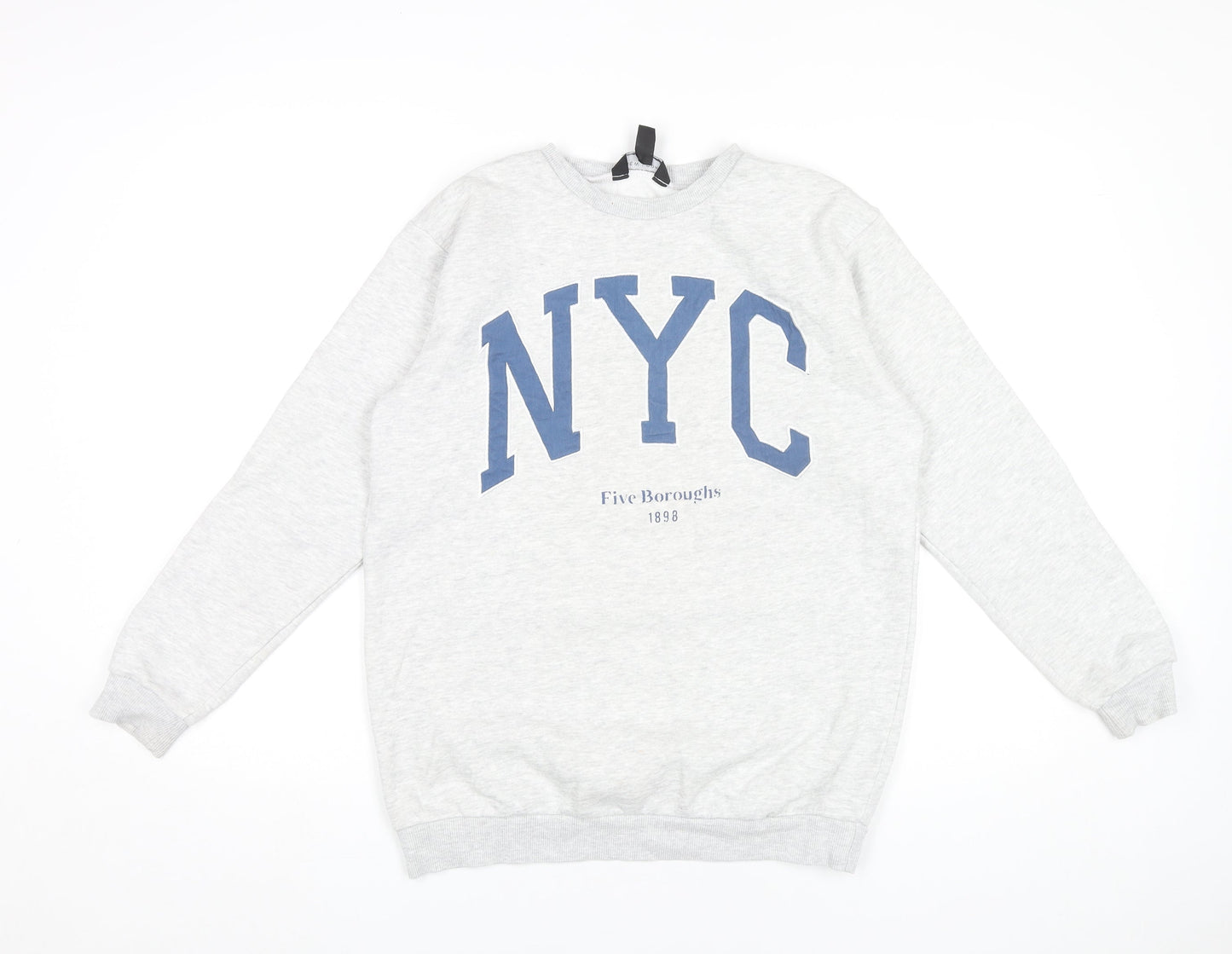New Look Girls Grey NYC Sweatshirt 12-13 Years Crew Neck Pullover
