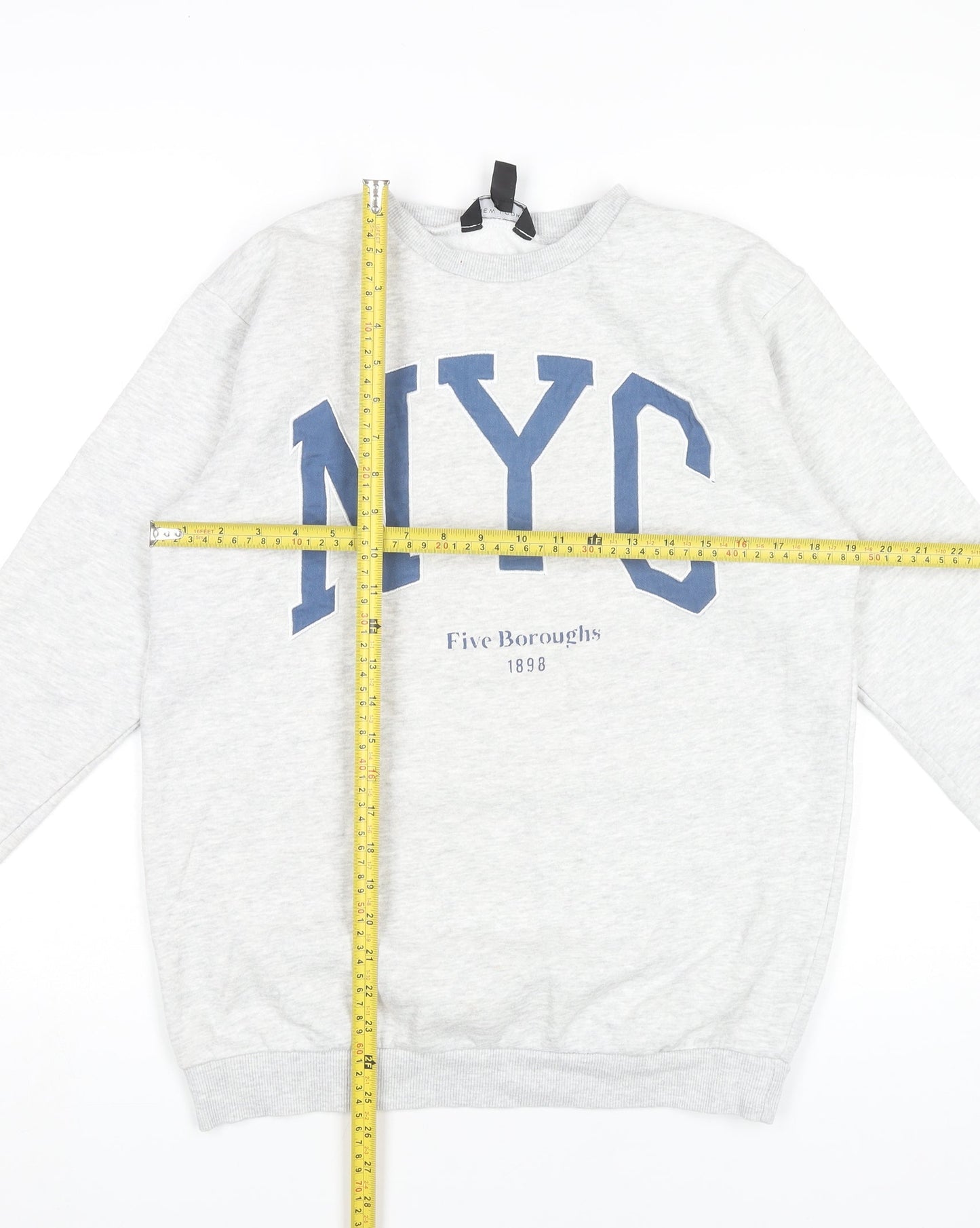 New Look Girls Grey NYC Sweatshirt 12-13 Years Crew Neck Pullover