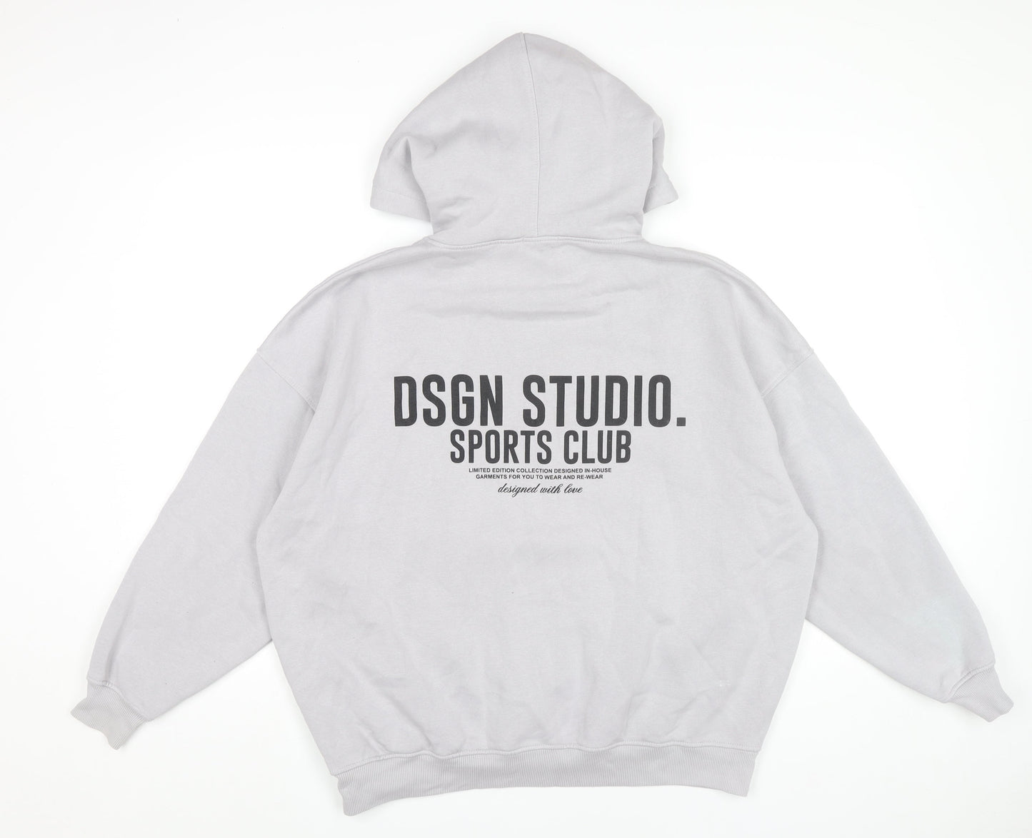 Boohoo Womens Grey Pullover Hoodie XS Regular Fit Sports Logo