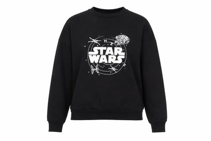Front view of Star Wars Women’s Black XS Pullover Sweatshirt Graphic Logo
