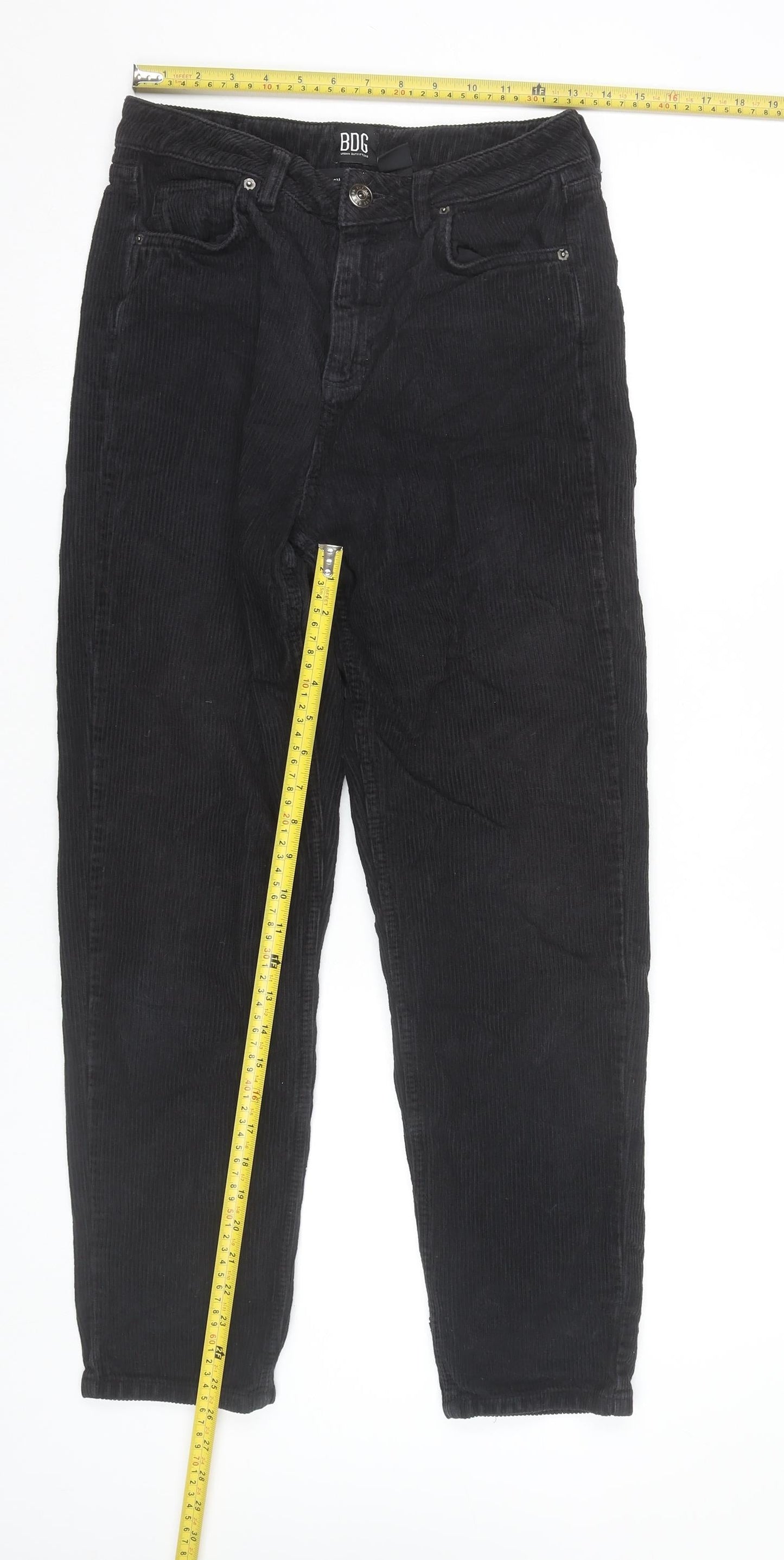 BDG Urban Outfitters Women’s Black Corduroy Mom Trousers W21 L32