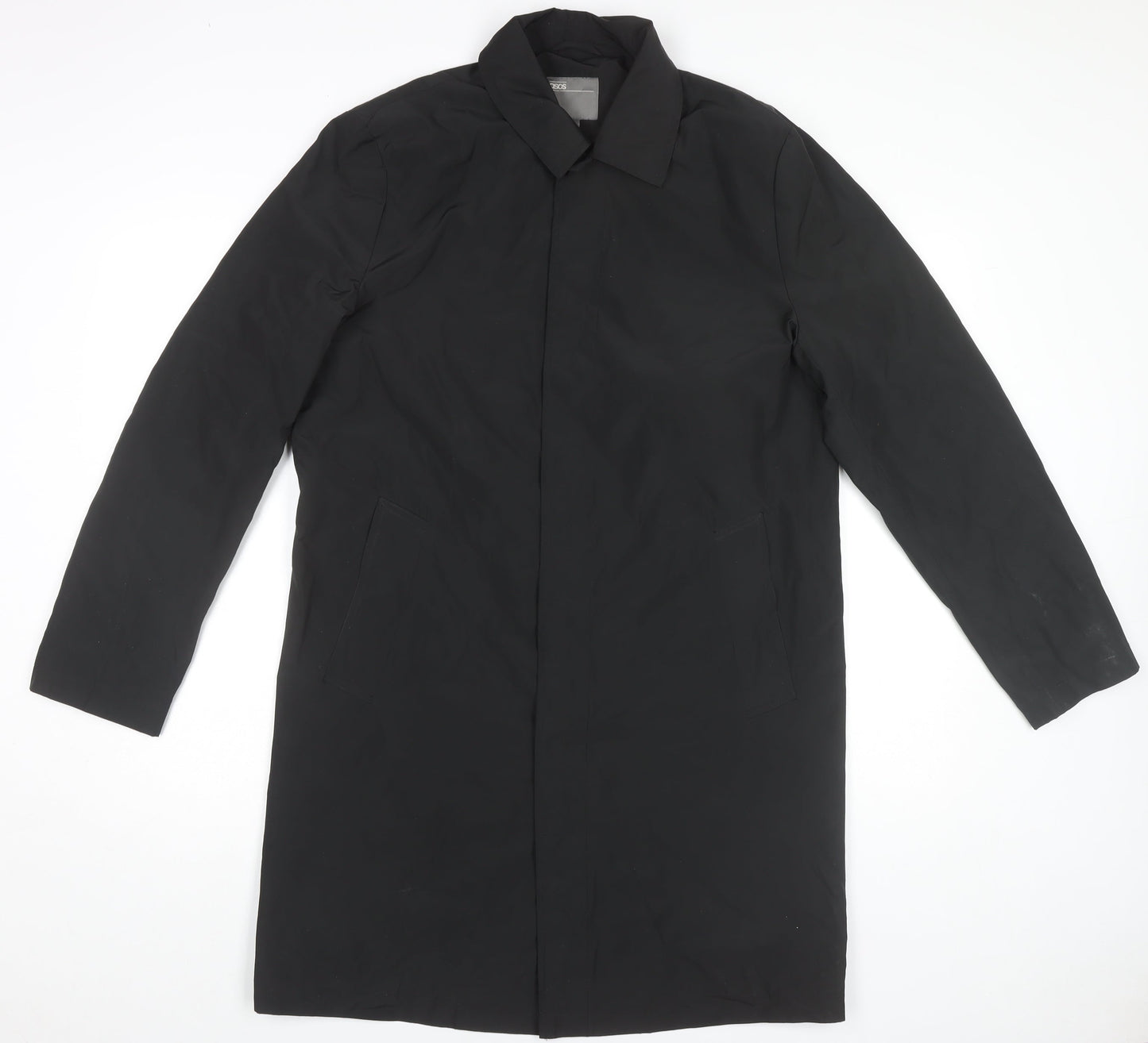 Womens UK Size M ASOS Black Overcoat