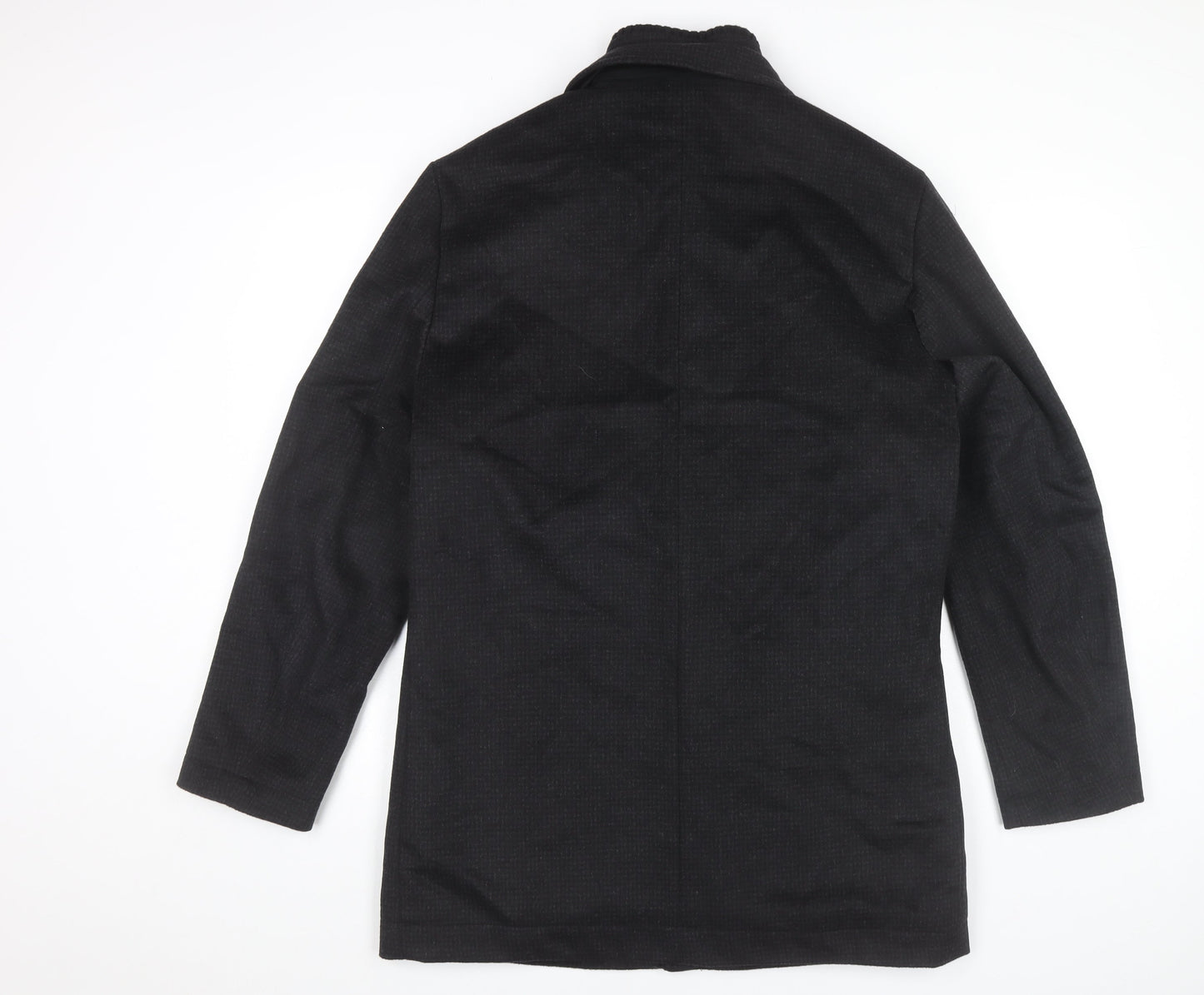 Mens UK Size M Marks and Spencer Black Overcoat