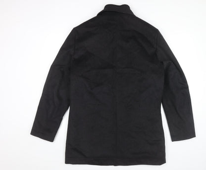 Mens UK Size M Marks and Spencer Black Overcoat