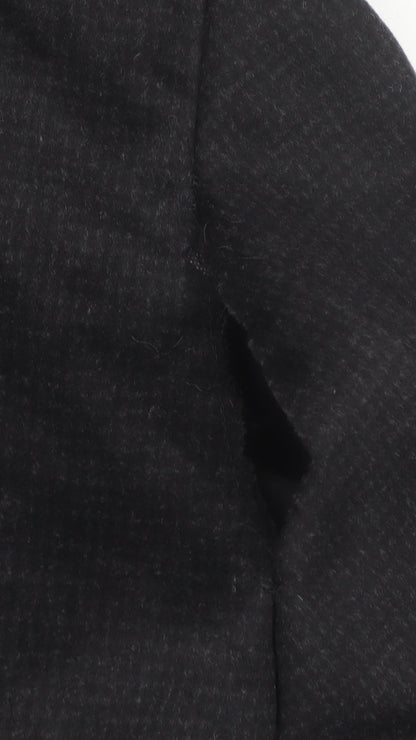 Mens UK Size M Marks and Spencer Black Overcoat