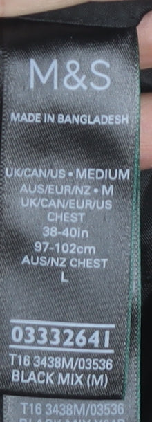 Mens UK Size M Marks and Spencer Black Overcoat