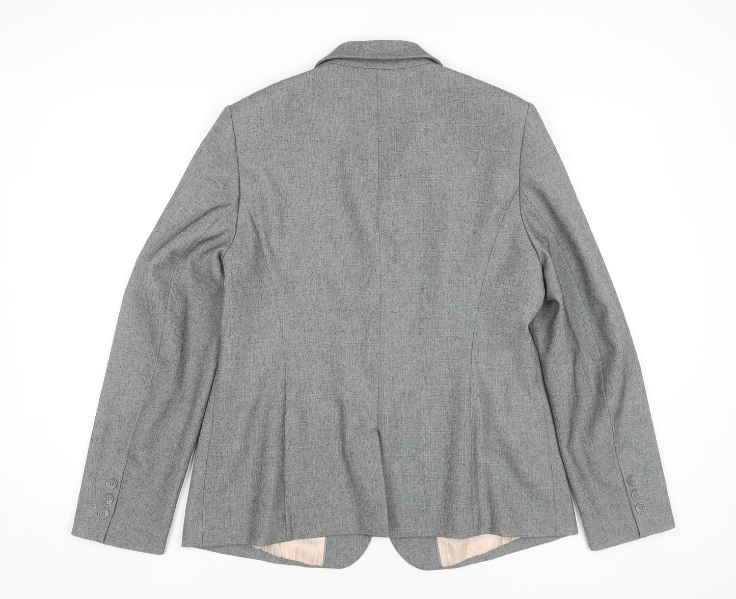 Next Women’s Grey Blazer Size 16 Regular Fit One Button Jacket