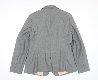 Next Women’s Grey Blazer Size 16 Regular Fit One Button Jacket