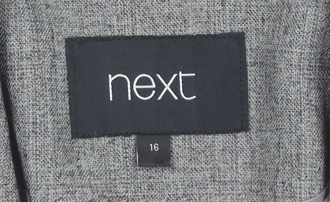 Next Women’s Grey Blazer Size 16 Regular Fit One Button Jacket
