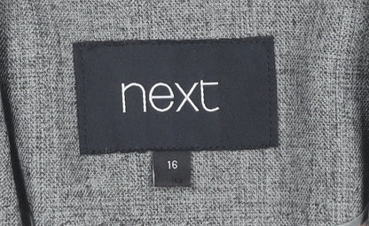 Next Women’s Grey Blazer Size 16 Regular Fit One Button Jacket