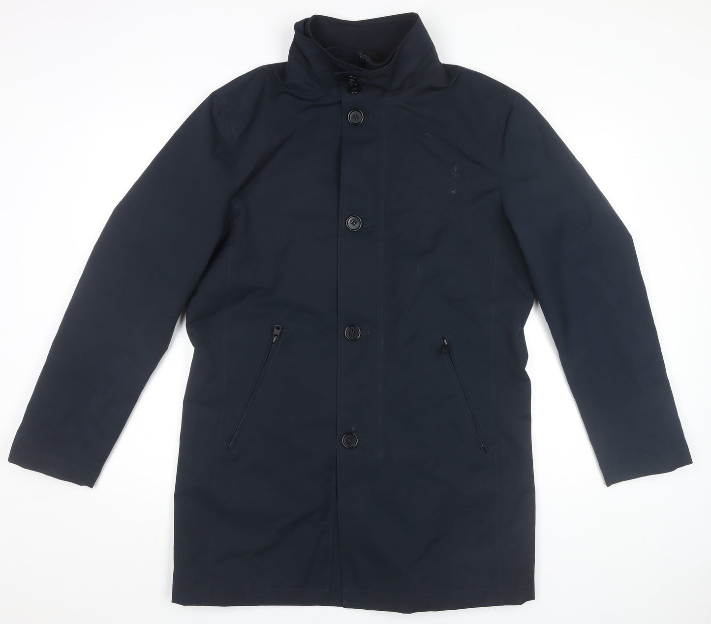 Mens UK Size M Marks and Spencer Blue Overcoat