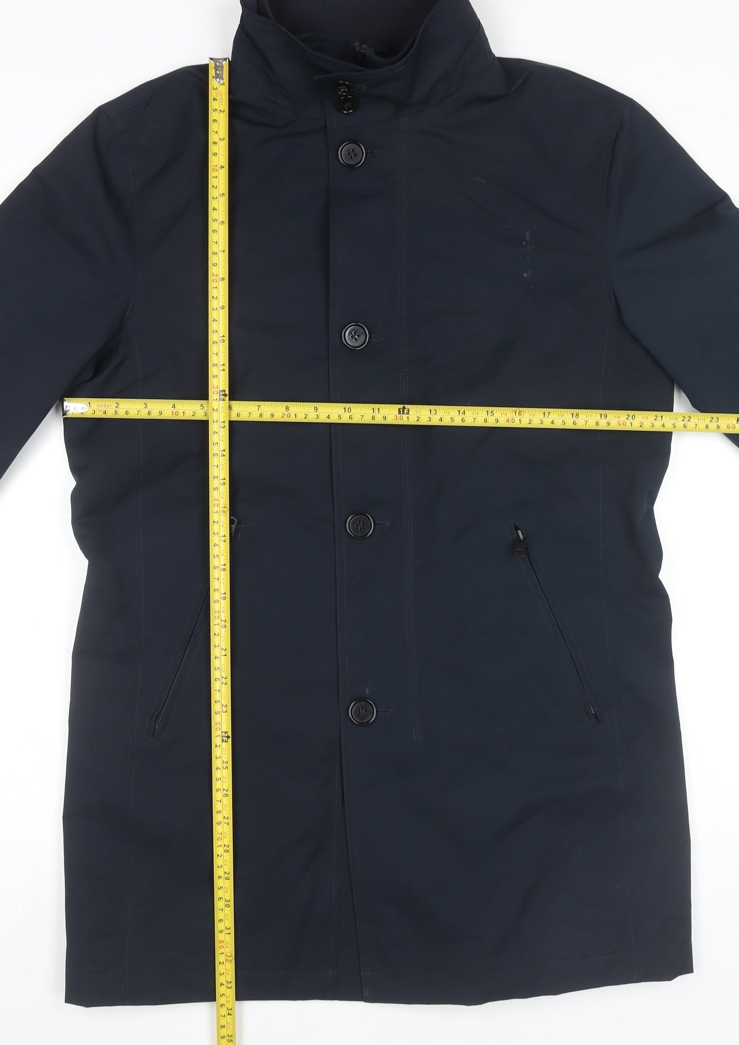 Mens UK Size M Marks and Spencer Blue Overcoat